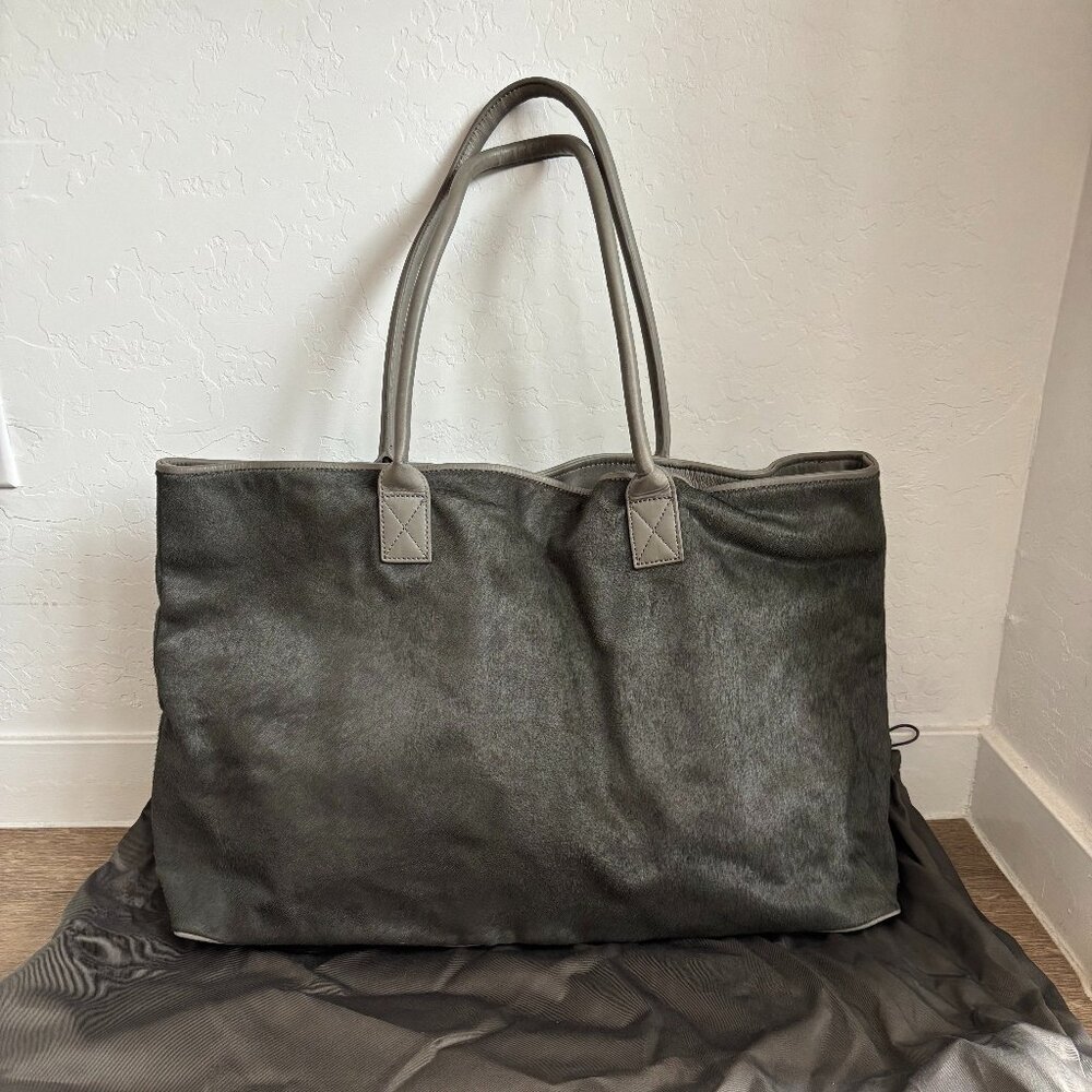 RH (Restoration Hardware) Premium Pony Hair Tote Bag - Gray